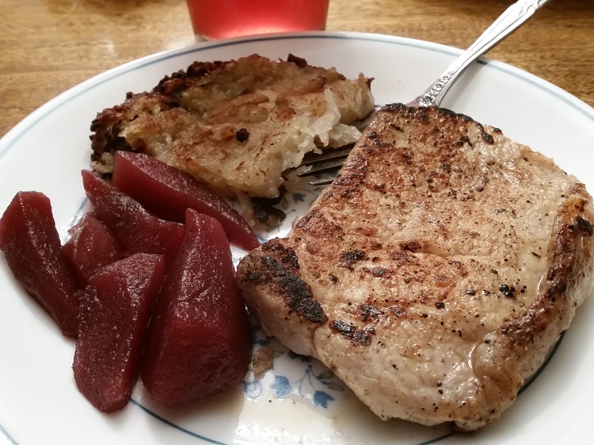 Kevin Gillespie’s Pork Minute Steaks with Potato&nbsp;Pancakes