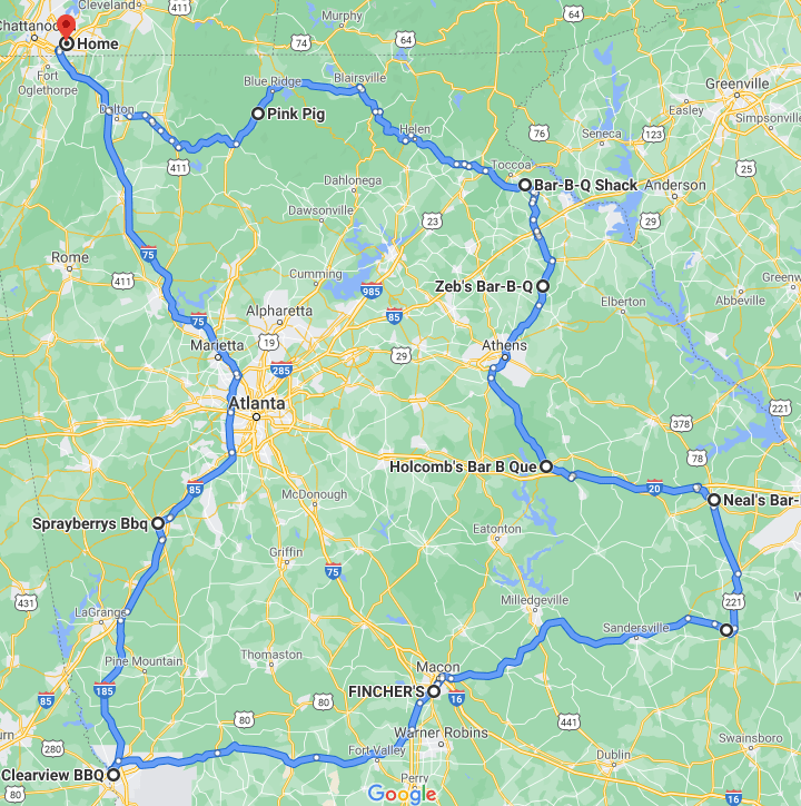 A Georgia Barbecue Circumnavigation